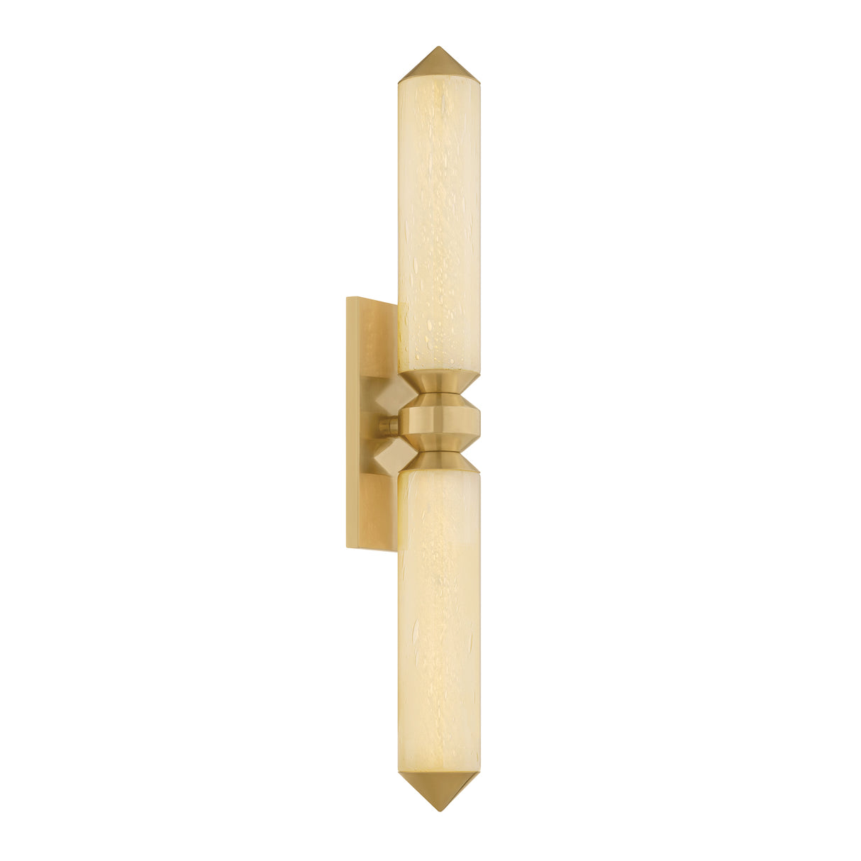 Prosper LED Wall Sconce 26", Vintage Brass and Champagne Seeded Cloud Glass