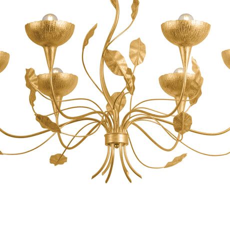 Radella 6 Light Chandelier 38", Gold Leaf