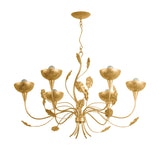 Radella 6 Light Chandelier 38", Gold Leaf