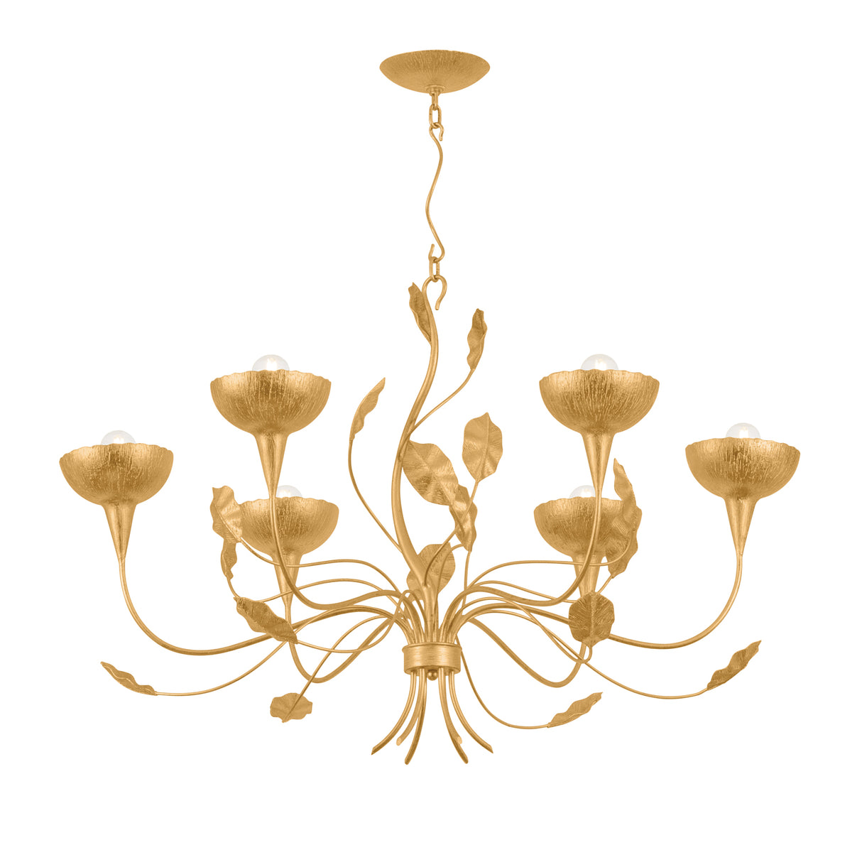 Radella 6 Light Chandelier 38", Gold Leaf