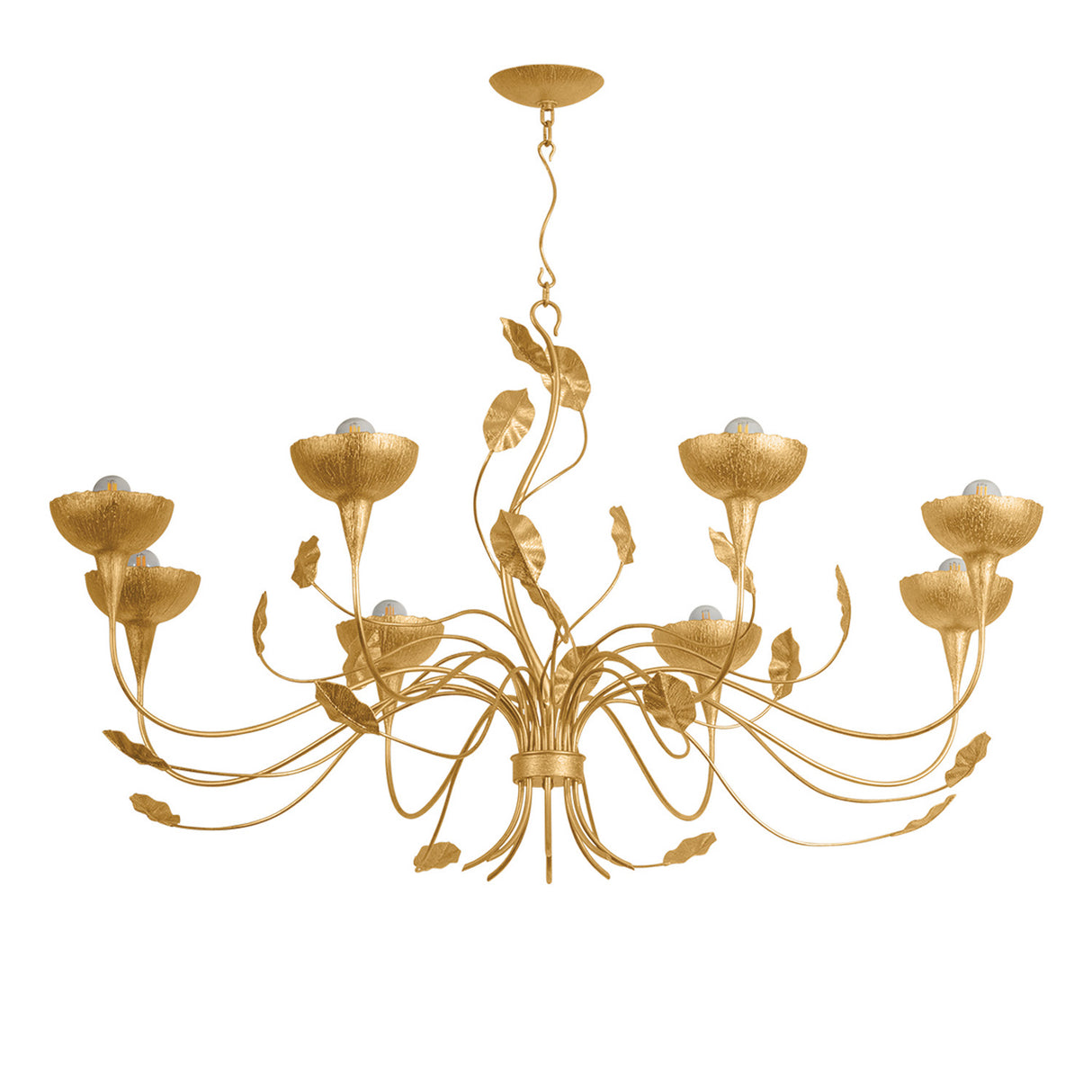 Radella 8 Light Chandelier 52", Gold Leaf