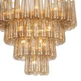 Petronella Four-Tier Chandelier 46", Gold Leaf and Smoke Taupe Swirled Glass