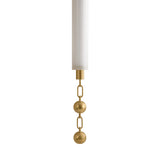 Nicolette LED Wall Sconce 35", Vintage Brass and Seeded Cloud Glass