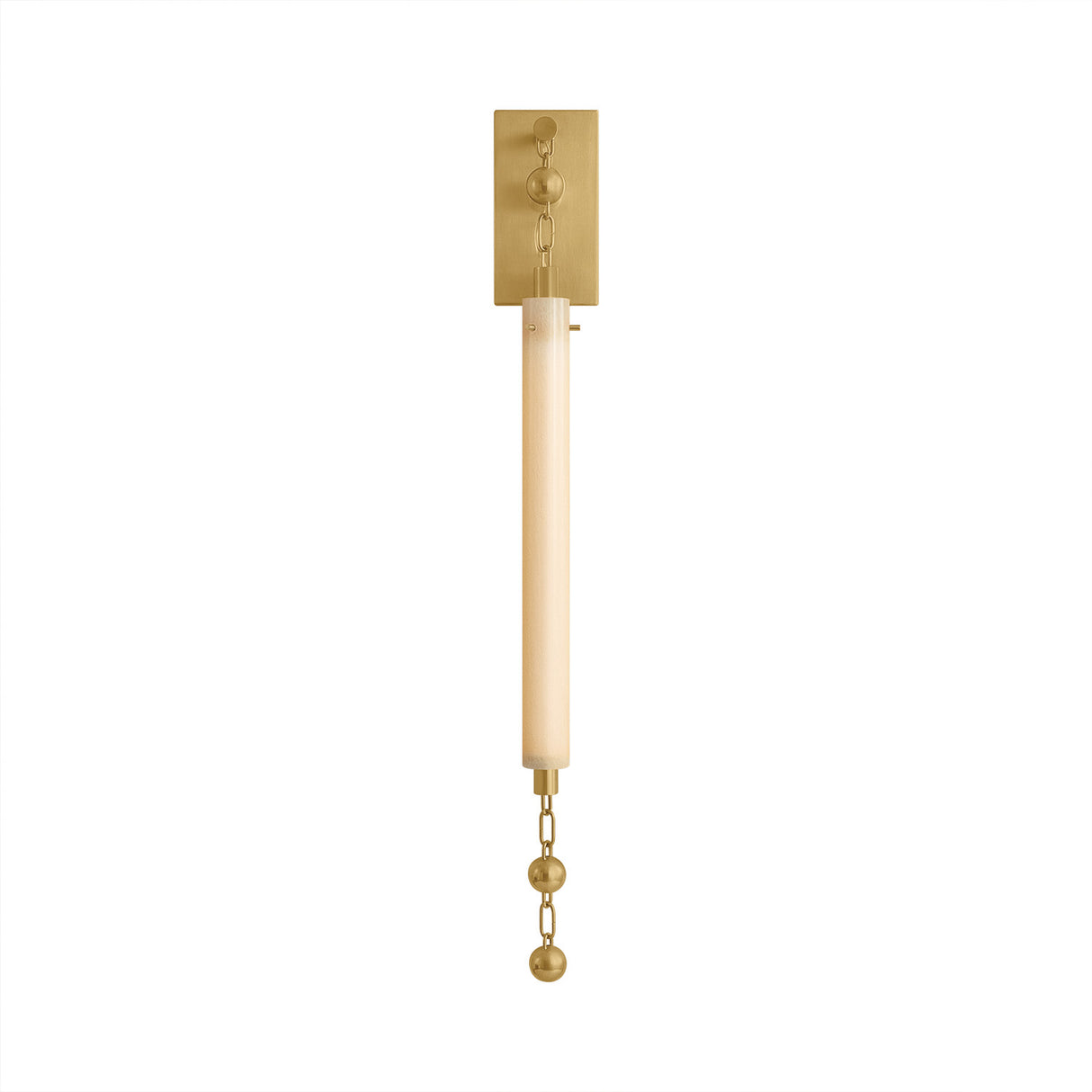 Nicolette LED Wall Sconce 35", Vintage Brass and Seeded Cloud Glass