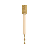 Nicolette LED Wall Sconce 35", Vintage Brass and Seeded Cloud Glass