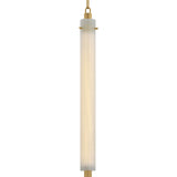 Nicolette LED Pendant 3", Vintage Brass and Seeded Cloud Glass