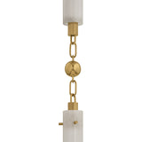 Nicolette LED Pendant 3", Vintage Brass and Seeded Cloud Glass