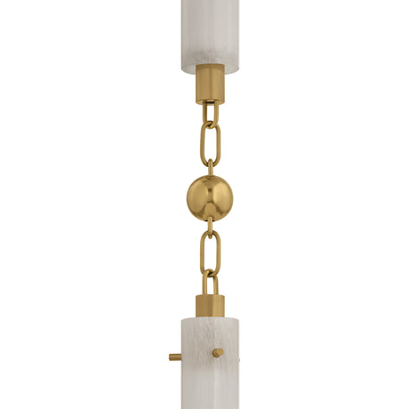 Nicolette LED Pendant 3", Vintage Brass and Seeded Cloud Glass