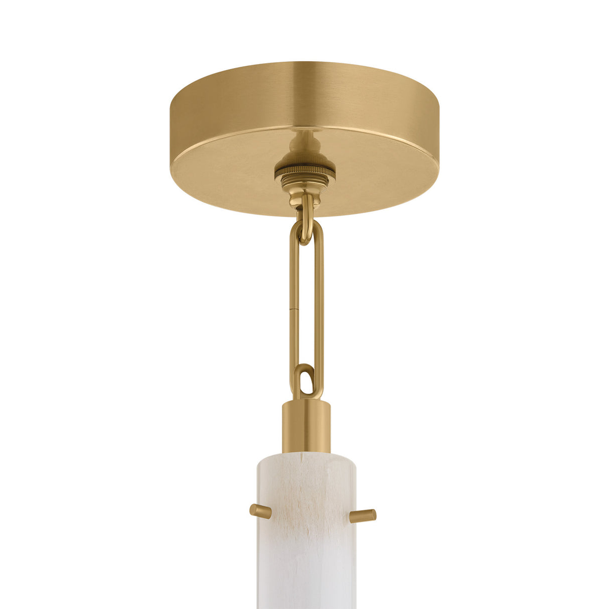 Nicolette LED Pendant 3", Vintage Brass and Seeded Cloud Glass