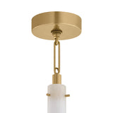 Nicolette LED Pendant 3", Vintage Brass and Seeded Cloud Glass