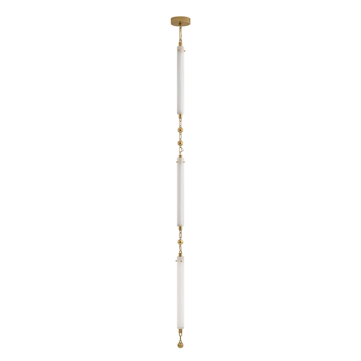 Nicolette LED Pendant 3", Vintage Brass and Seeded Cloud Glass