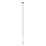 Nicolette LED Pendant 3", Vintage Brass and Seeded Cloud Glass