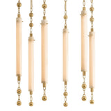 Nicolette LED Chandelier 28", Vintage Brass and Seeded Cloud Glass