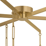 Nicolette LED Chandelier 40", Vintage Brass and Seeded Cloud Glass