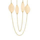 Opalina LED Chandelier 30", Vintage Brass and Seeded Cloud Glass