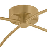 Opalina LED Chandelier 30", Vintage Brass and Seeded Cloud Glass