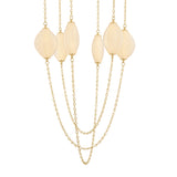 Opalina LED Chandelier 39", Vintage Brass and Seeded Cloud Glass