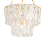 Courtney Two-Tier Chandelier 26", Gold Leaf and Piastra Glass