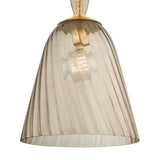 Bly Small Pendant 11", Aged Brass and Smoke Taupe Glass
