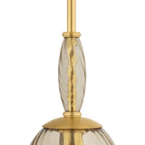 Bly Small Pendant 11", Aged Brass and Smoke Taupe Glass