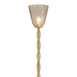 Bly Floor Lamp 62", Aged Brass and Smoke Taupe Glass