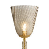 Bly Floor Lamp 62", Aged Brass and Smoke Taupe Glass