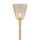 Bly Floor Lamp 62", Aged Brass and Smoke Taupe Glass