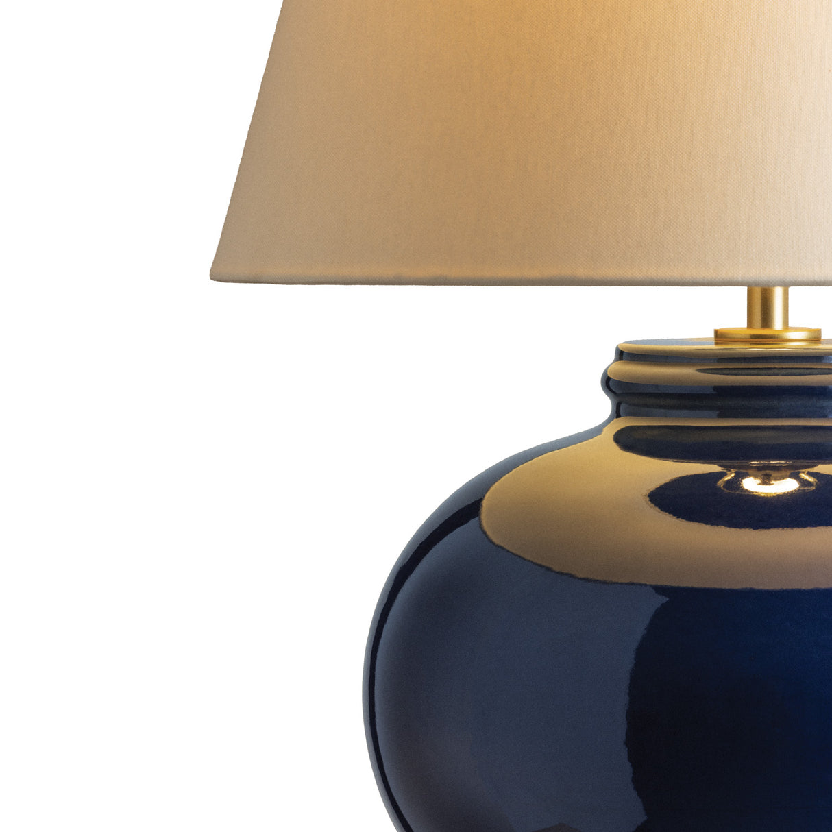 Caris Table Lamp 22", Navy Glaze