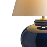 Caris Table Lamp 22", Navy Glaze