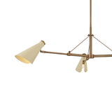Ralph 3 Light Chandelier 49", Vintage Brass with Soft Sand