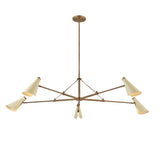 Ralph 5 Light Chandelier 69", Vintage Brass with Soft Sand
