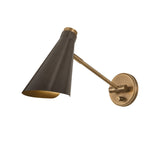 Ralph Adjustable Wall Sconce 15", Vintage Brass with Bronze