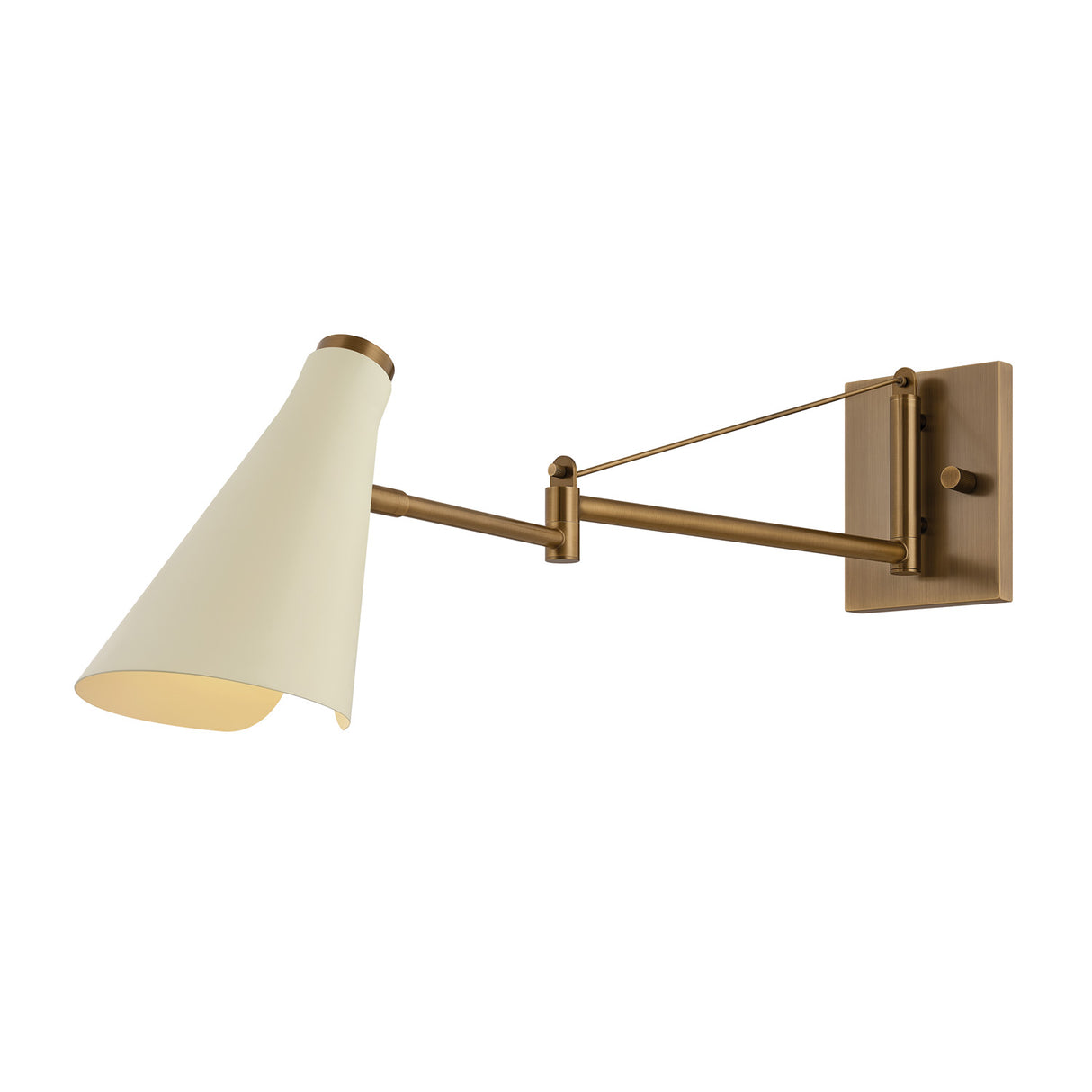 Ralph Swing Arm Wall Sconce 29", Vintage Brass with Soft Sand