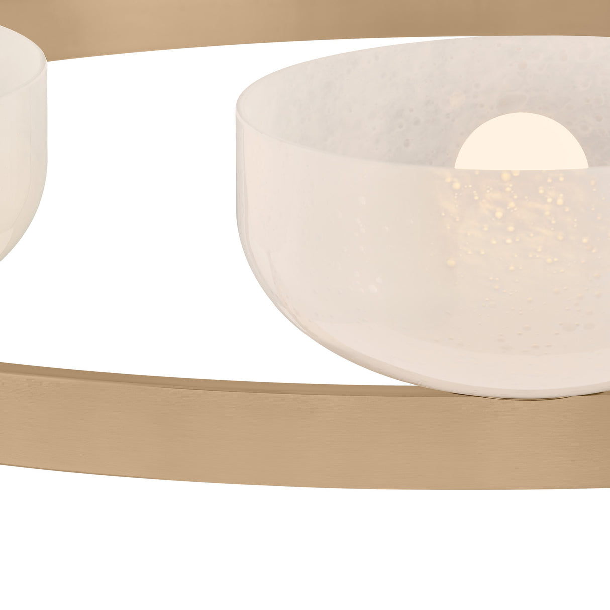 Halcyon 9 Light Chandelier 44", Patina Brass and Seeded Cloud Glass