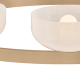 Halcyon 9 Light Chandelier 44", Patina Brass and Seeded Cloud Glass