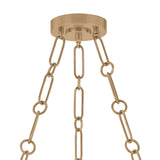 Halcyon 6 Light Chandelier 32", Patina Brass and Seeded Cloud Glass
