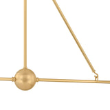 Chesterfield 2 Shade Linear Pendant 54", Aged Brass and Distressed Bronze