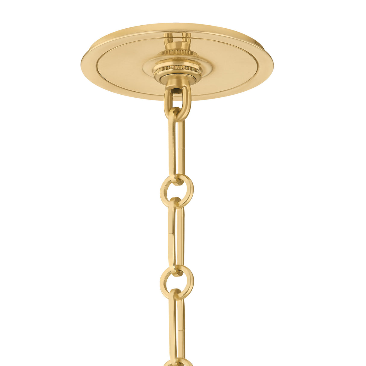 Chesterfield 5 Light Chandelier 43", Aged Brass and Off-White