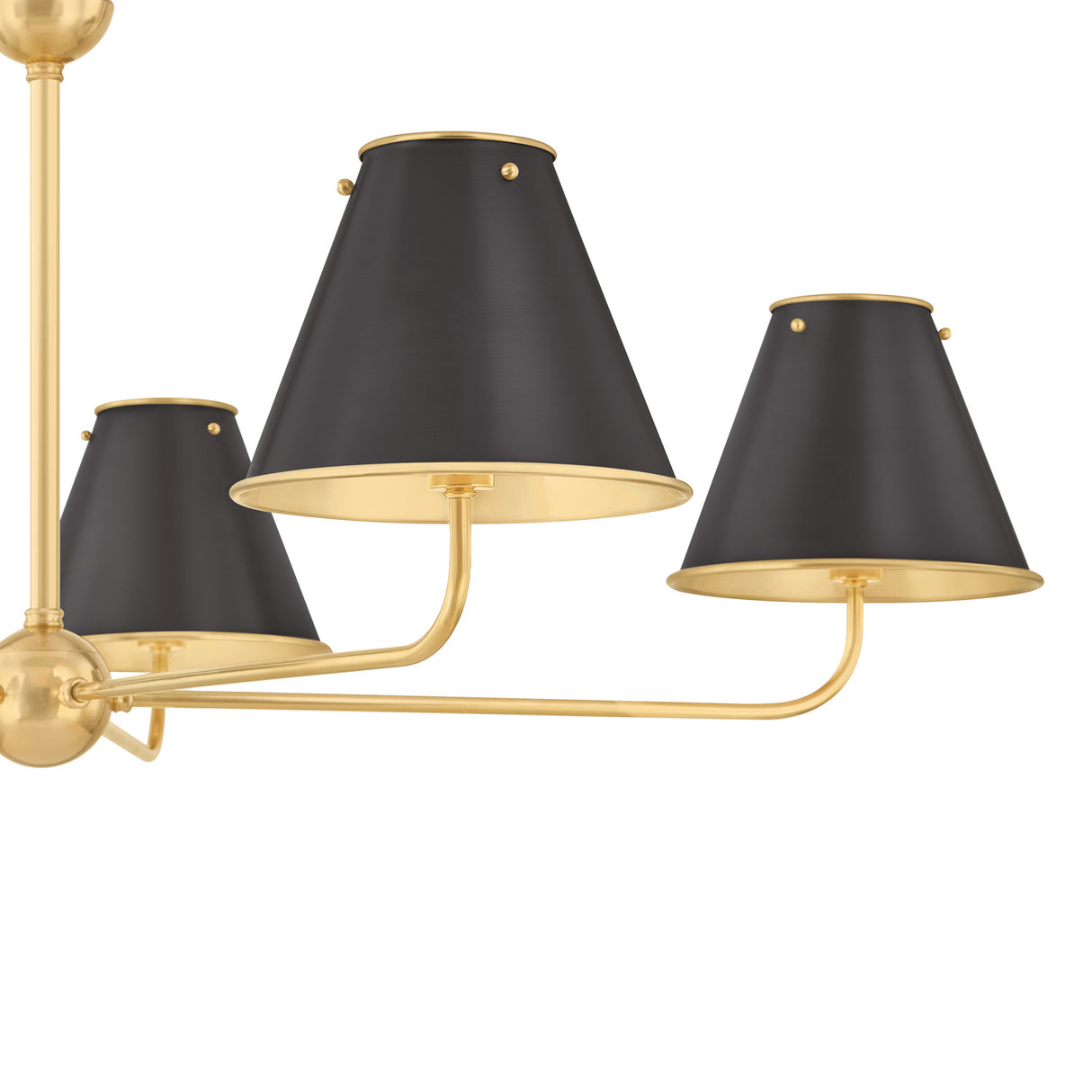 Chesterfield 5 Light Chandelier 43", Aged Brass and Distressed Bronze