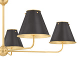 Chesterfield 5 Light Chandelier 43", Aged Brass and Distressed Bronze