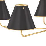 Chesterfield 5 Light Chandelier 43", Aged Brass and Distressed Bronze
