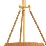 Hanovia Medium Pendant 18", Aged Brass and Honey Silk