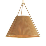 Hanovia Large Pendant 26", Aged Brass and Honey Silk