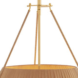 Hanovia Extra Large Pendant 34", Aged Brass and Honey Silk