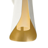 Rhys Wall Sconce 21", White and Gold Leaf
