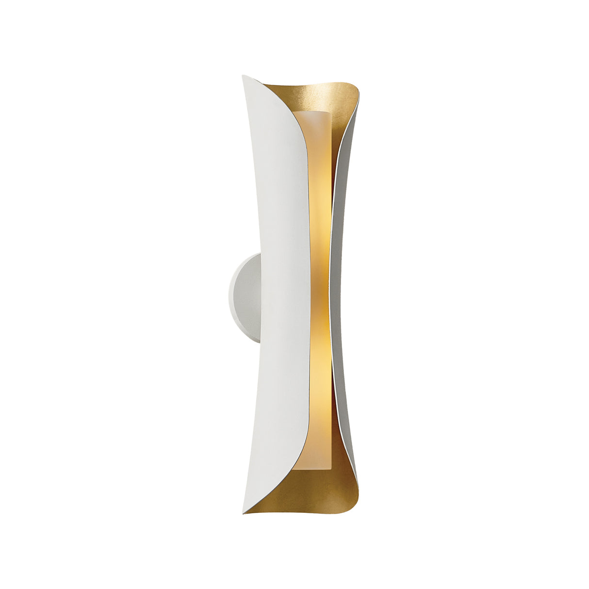 Rhys Wall Sconce 21", White and Gold Leaf