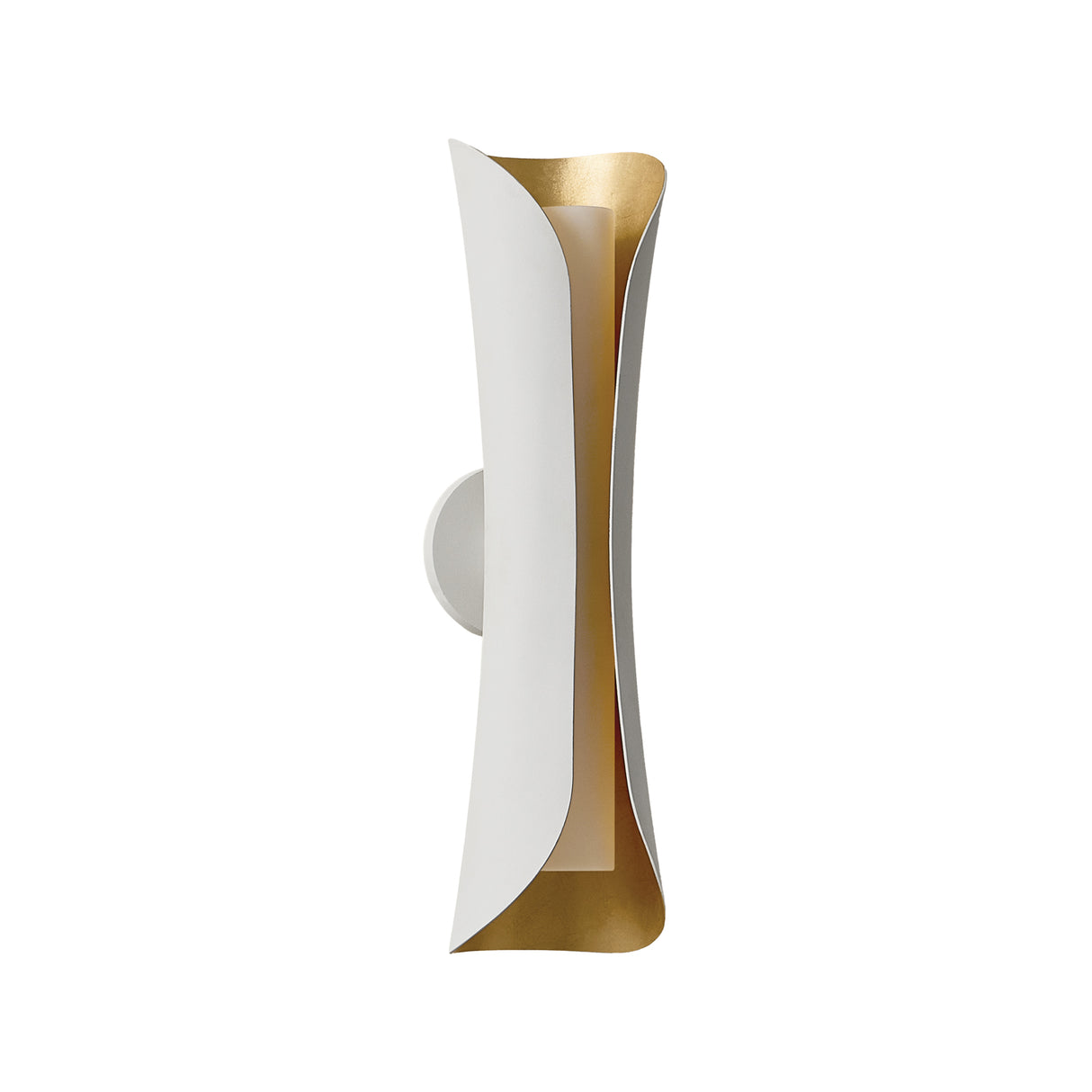 Rhys Wall Sconce 21", White and Gold Leaf