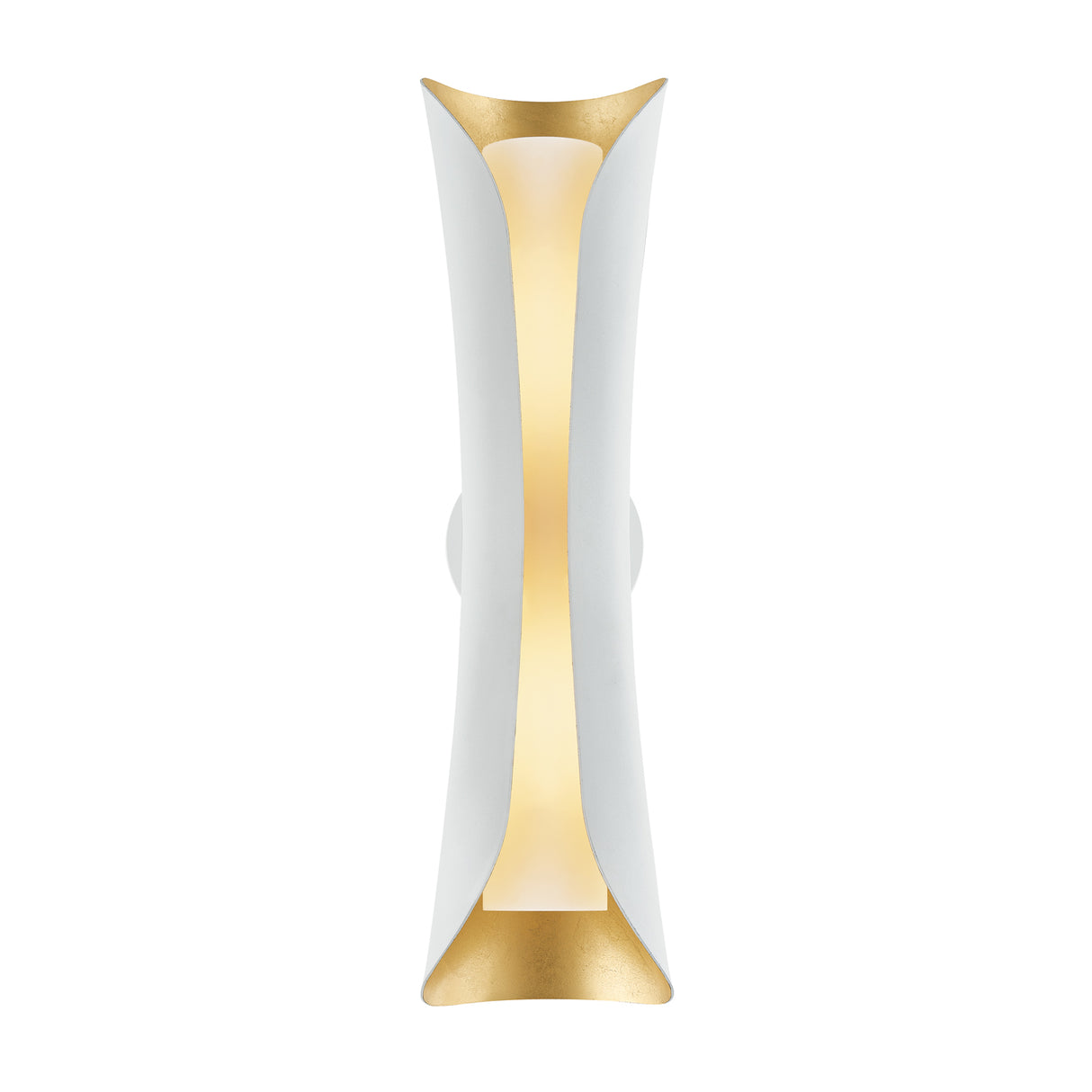 Rhys Wall Sconce 21", White and Gold Leaf