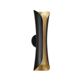 Rhys Wall Sconce 21", Matte Black and Gold Leaf