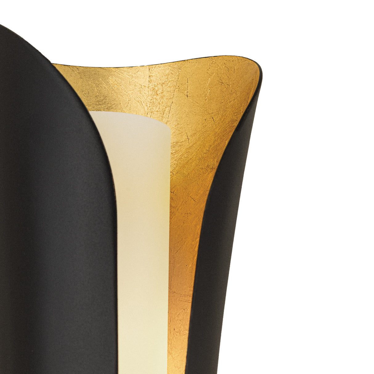 Rhys Wall Sconce 21", Matte Black and Gold Leaf